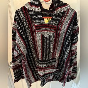 Gray and Black Hooded Long Sleeve Sweatshirt